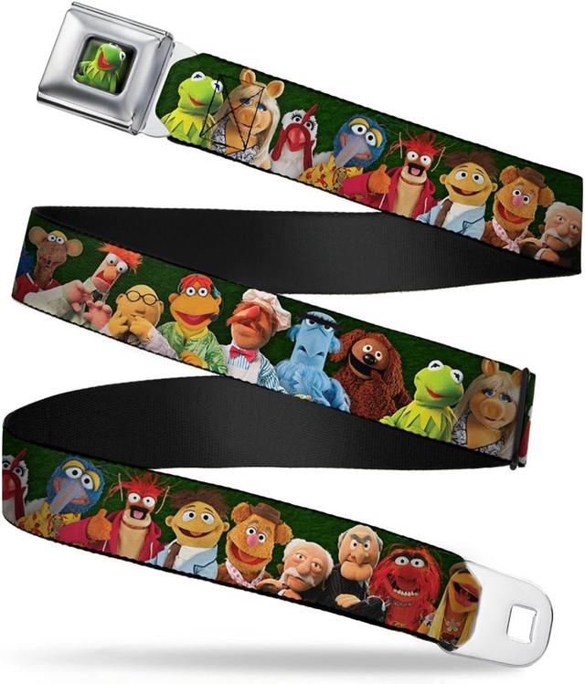 Product image of Buckle-Down Seatbelt Belt - Muppets 20-Character Group Pose Greens - 1.0" Wide - 20-36 Inches in Length