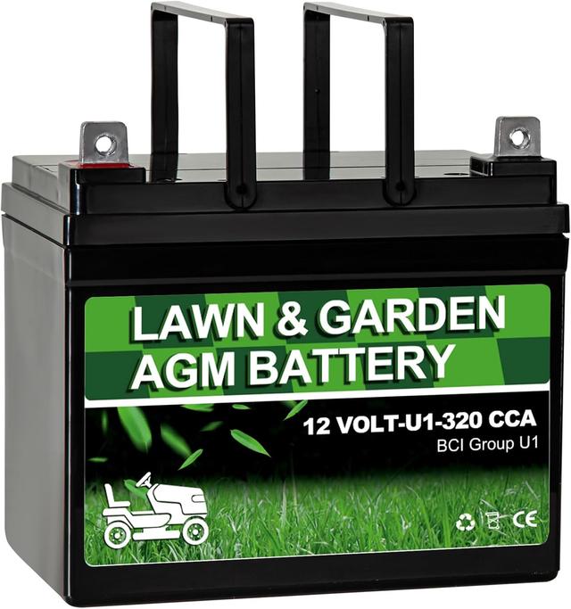 Product image of Lawn Garden AGM Battery Group U1, 12 Volt 320CCA,Rechargeable SLA Starting Battery for Lawn, Tractors and Mowers, Compatible with John Deere, Toro, Cub Cadet, and Craftsman Mower