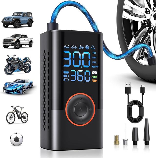 Product image of Tire Inflator Portable Air Compressor Portable Cordless Mini Air Pump with Digital Pressure Gauge 150PSI 3X Fast Inflation and Auto Shutoff Function Tires Pump for Cars Motorcycles Bikes Balls