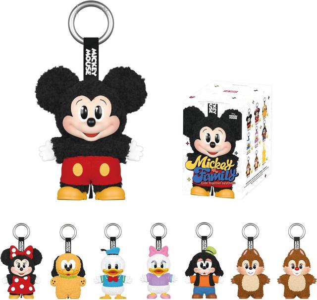 Product image of POP MART Mickey Family Cute Together Keychain Series Figures Blind Box, Mickey Blind Box Figures, Random Design Action Figures Collectible Toys Home Decorations, Single Box