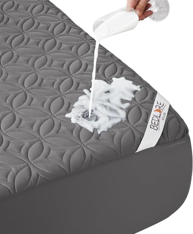 Product image of BEDLORE Waterproof Mattress Protector, Queen Size Mattress Pad Noiseless with Deep Pocket 6"-18" Depth, Soft Breathable Dirt-Proof Bed Mattress Cover Washable for Home, Bedroom, Hotel (Gray)