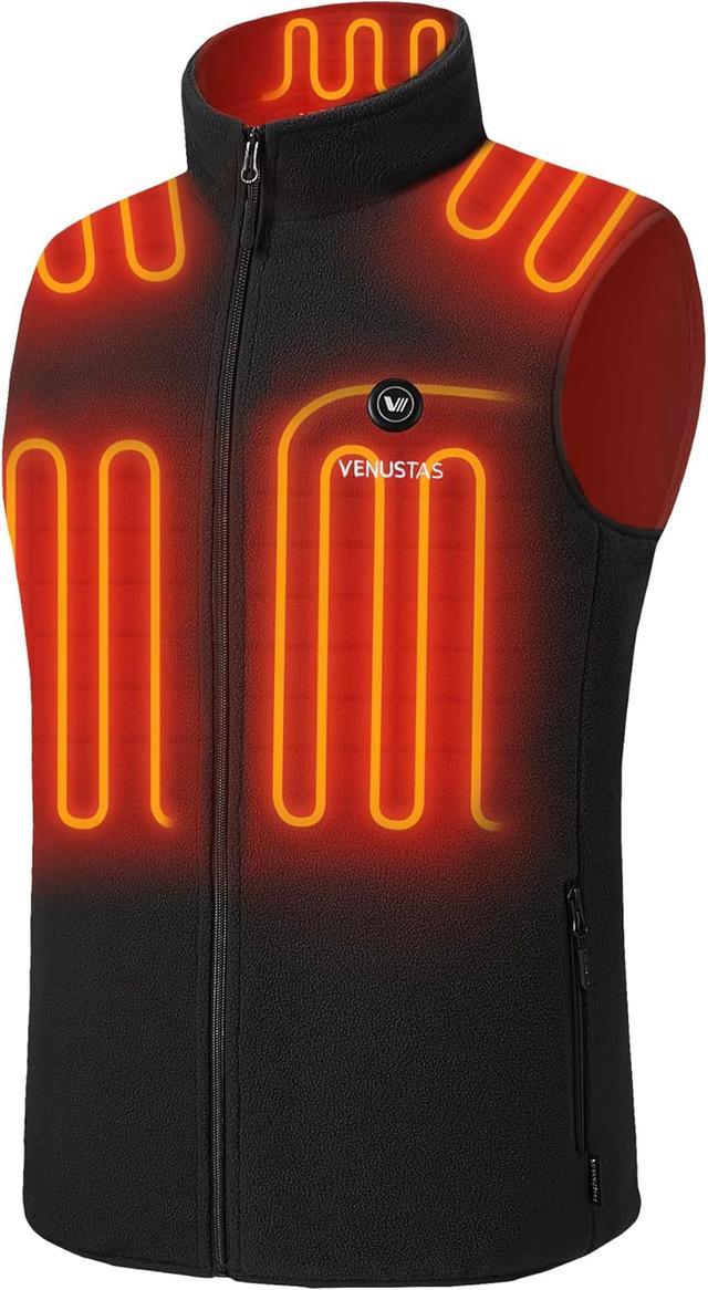 Product image of Venustas Men's Fleece Heated Vest with Battery, Lightweight Insulated Electric Vest