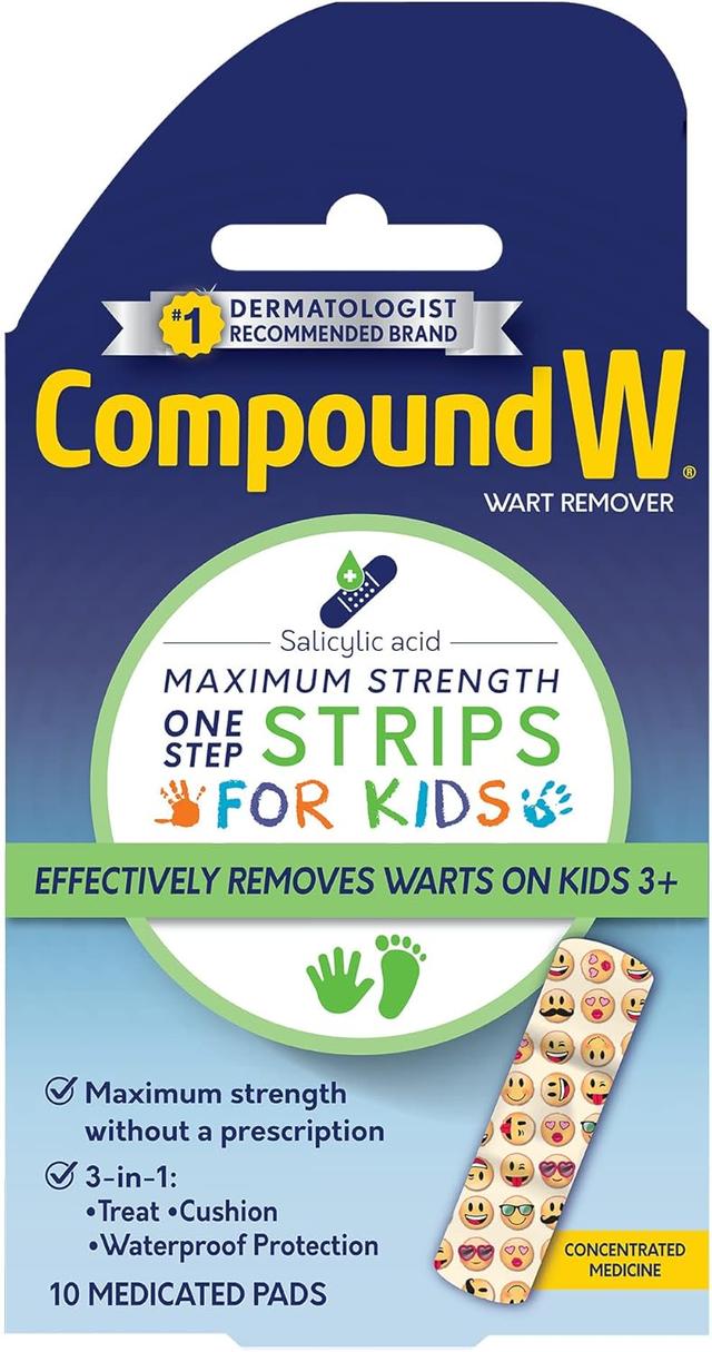 Product image of Compound W One Step Wart Remover Strips for Kids, 10 Medicated Strips