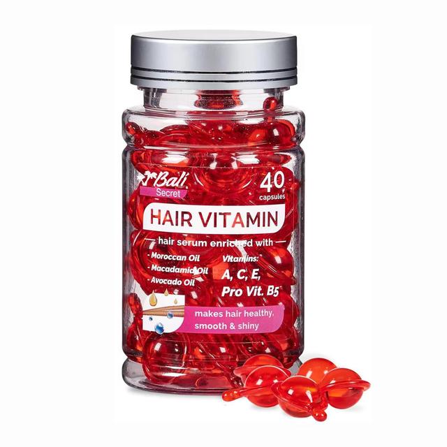 Product image of Hussell Hair Treatment Serum Bali Secret - 40 Hair Care Capsules - No Rinse - With Argan Macadamia & Avocado Oils - Vitamins A, E, & Pro B5 - Conditioner for Women & Men