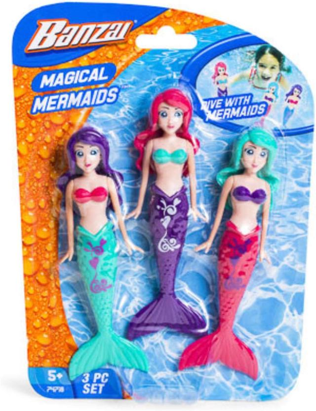Product image of Fun Stuff Banzai Spring and Summer 3 Piece Magical Mermaid Dolls, in Assorted Colors
