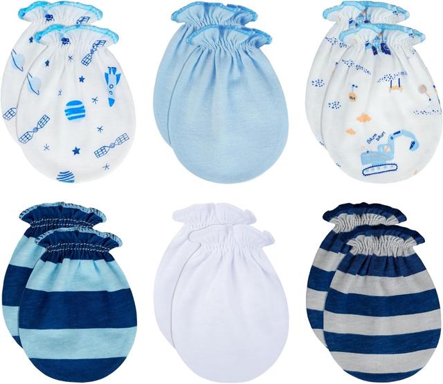 Product image of RATIVE No Scratch Mittens and Caps 100% Cotton for Newborn Baby 0-6 Months Boys Girls