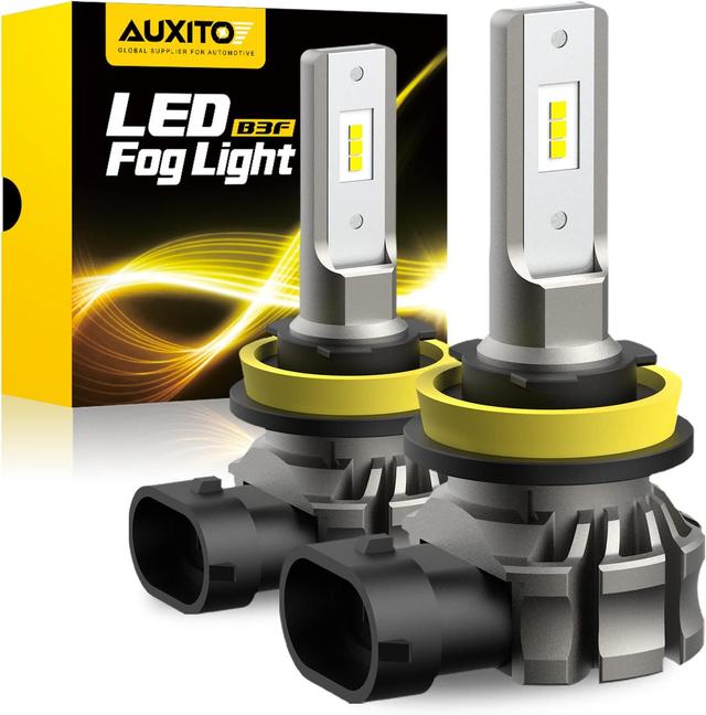 Product image of AUXITO H11/H8/H16 LED Fog Light Bulbs or DRL, 6000 Lumens 6500K Cool White Light, 300% Brightness, CSP LED Chips Fog Lamps Replacement for Cars, Play and Plug (Pack of 2)