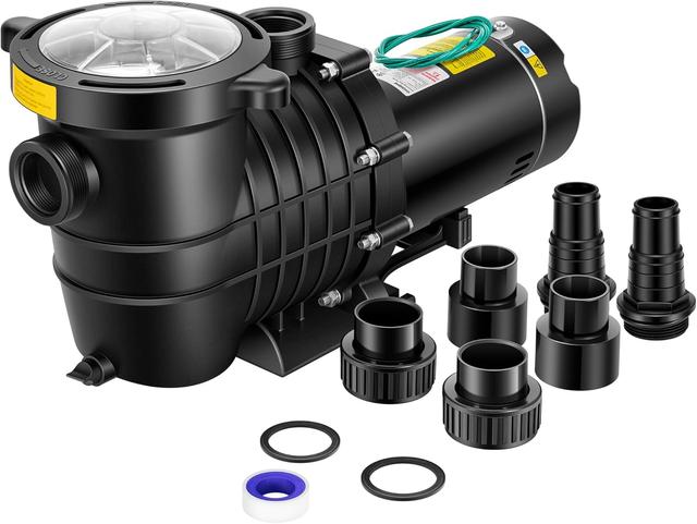 Product image of VIVOHOME 2.0HP 6800GPH Dual Voltage Pool Pump, Self-Priming Energy Saving, 1.5" & 2" & 1.25"-1.5" Connectors w/Strainer Basket for In/Above Ground Pools