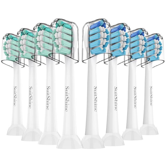 Product image of Replacement Toothbrush Heads Compatible with Philips Sonicare and More Click-on Handles 8 Pack White