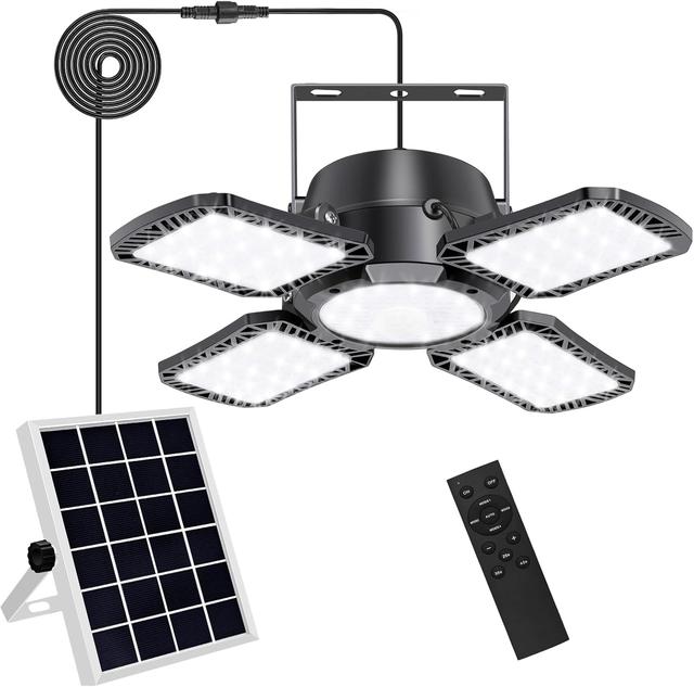 Product image of Aqonsie Solar Shed Light Outdoor Indoor, 176LED Solar Powered Motion Sensor Pendant Light Daytime Available, Solar Indoor Lights with 5 Lighting Modes & Remote for Shed Gazebo Barn Garage Home
