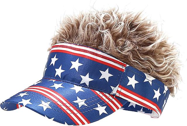 Product image of Malaxlx Mens Visor Cap Wig Adjustable Baseball Cap Golf Hats with Fake Hair