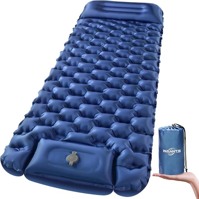 Product image of WANNTS Sleeping Pad, Ultralight Inflatable Sleeping Pad for Camping, Built-in Pump, Ultimate for Hiking - Airpad, Carry Bag,-Compact & Lightweight Camping pad(Blue)