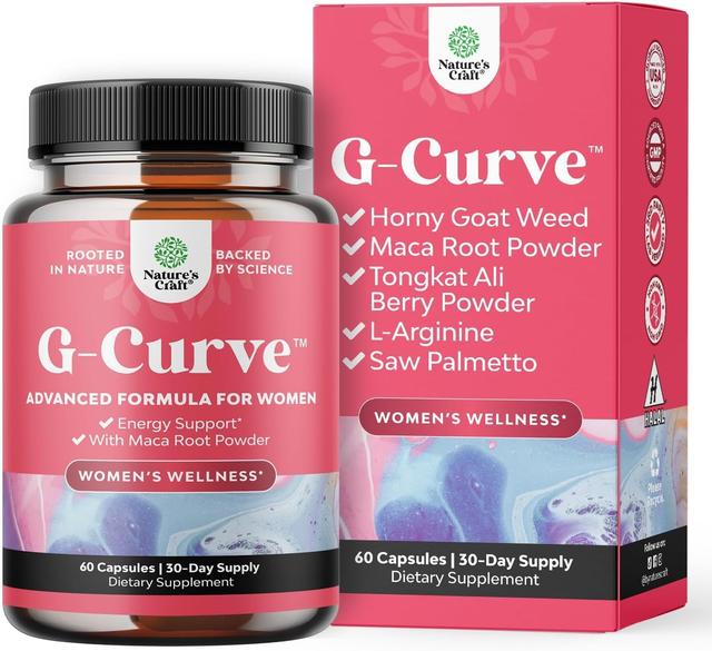 Product image of Natures Craft G-Curve Butt and Breast Enhancement Pills - Herbal Enhancer May Support Body Sculpting Curves with Saw Palmetto Extract Horny Goat Weed for Women *Results Vary 60 Count