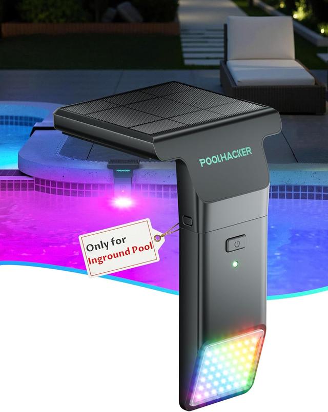 Product image of Solar Pool Lights Only for Inground Pool, 10-Color 4-Mode Light Sensing LED, Underwater Swimming Lighting with Timer Off, Submersible Pool Lights with Remote, Waterproof Design, 1 Pack