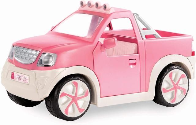 Product image of Lori – Pick-Up Truck for Mini Dolls – Pink Car for 6-Inch Dolls – Real Radio & Trailer Hitch – Music & Lights – 3 Years + – Ride & Shine Pickup Truck – Light Pink