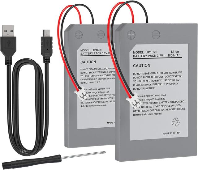 Product image of 2 Pack 1800mAh Batteries for PS3 Controller,Replacement Lithium Battery for PlayStation 3 Wireless Controller,Includes Tool Kit