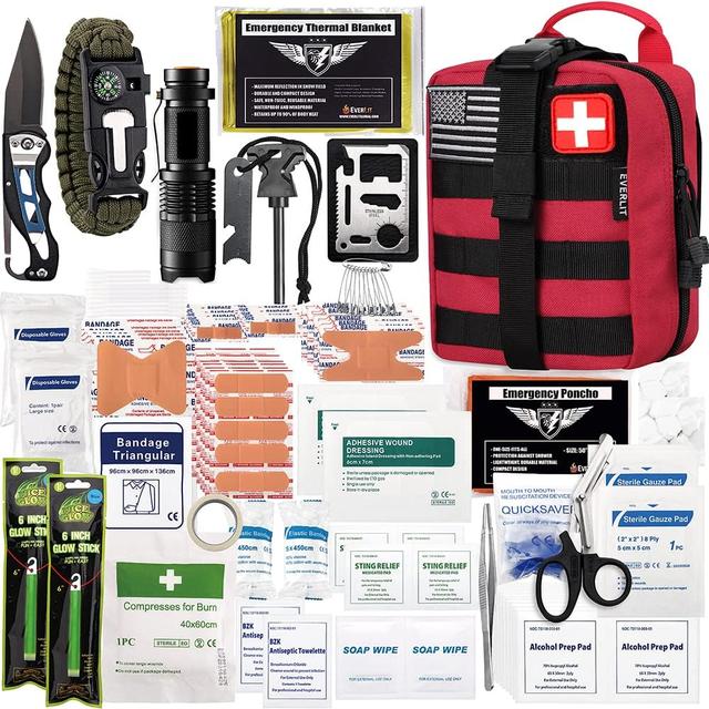 Product image of EVERLIT 250 Pieces Survival First Aid Kit IFAK EMT Molle Pouch Survival Kit Outdoor Gear Emergency Kits Trauma Bag for Camping Boat Hunting Hiking Home Car Earthquake and Adventures