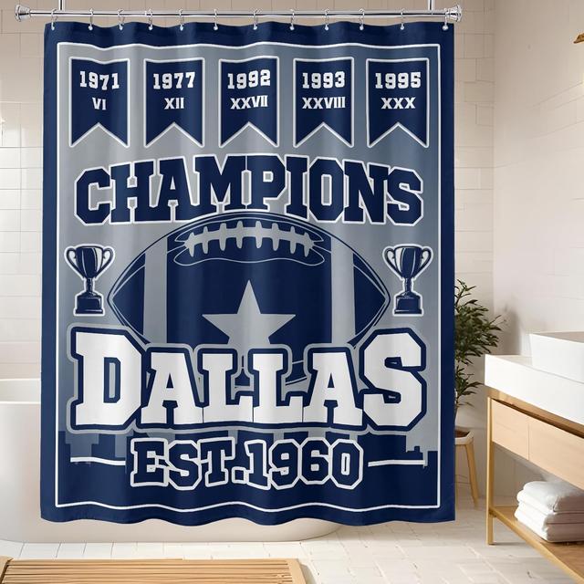 Product image of Football Shower Curtain, Shower Curtain Set, Football Gifts for Men, Bathroom Decor, Merch for Men, 60x72 Inch