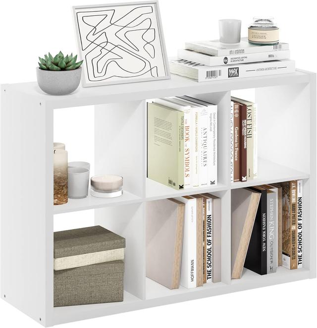 Product image of Furinno Cubicle Open Back Decorative Cube Storage Organizer, 6-Cube, White