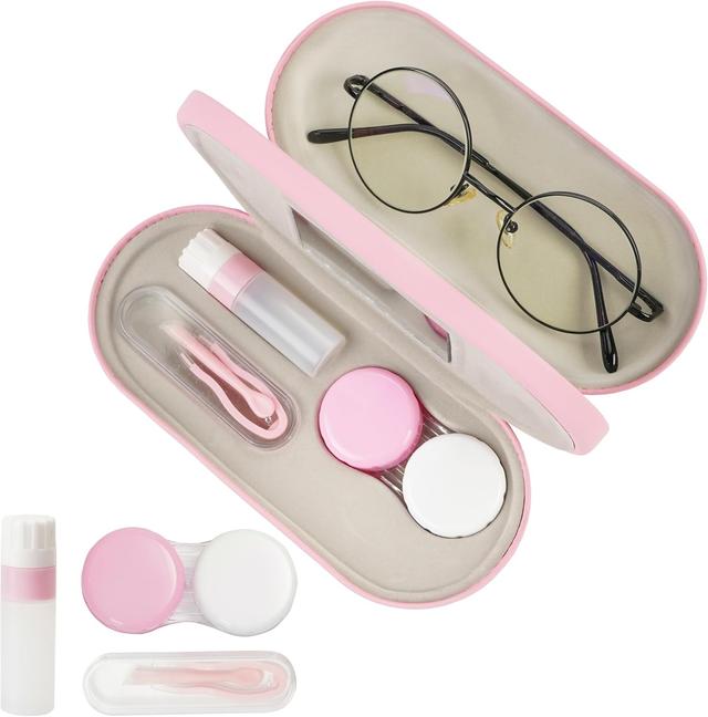 Product image of Eyeglass Case Double Sided Portable Contact Lens Box 2 in 1 Multifunction With Tool