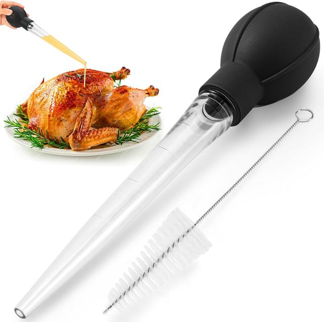Product image of Premium Turkey Basters for Cooking – Baster Syringe for Hot Liquids – Meat and Food Injector – Essential Thanksgiving Cooking Tool – Turkey Baster Large with Cleaning Brush(Black)