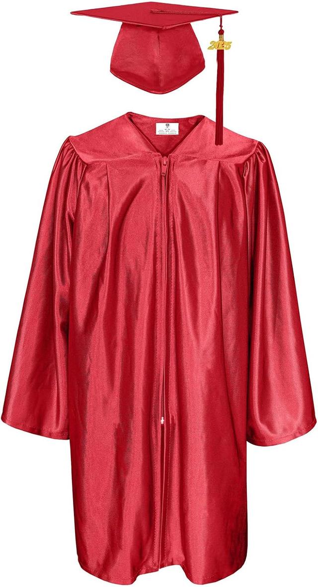 Product image of GradPlaza Shiny Preschool Graduation Cap and Gown for Kids 2025 Tassel kindergarten graduation cap and gown