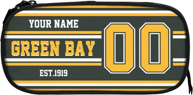 Product image of Custom Green Bay Pencil Case with Name Number, Personalized Football Style Pencil Box, Customized Pen Case Gift for Men women fans