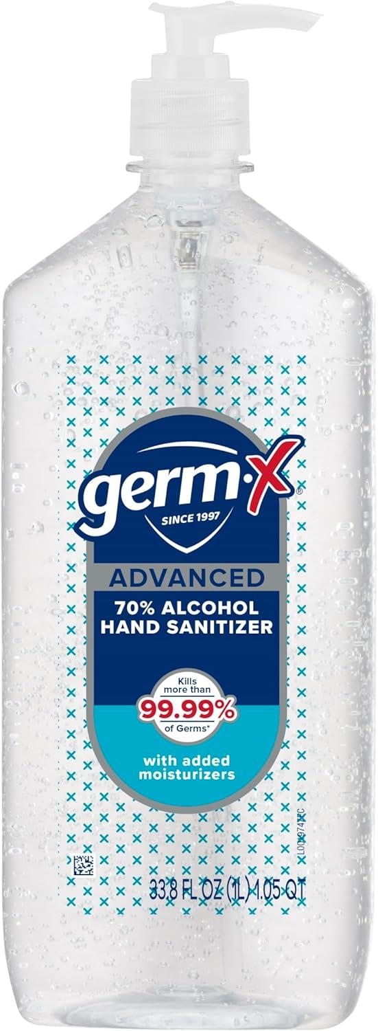 Product image of Germ-X Advanced Hand Sanitizer, Non-Drying Moisturizing Clear Gel, Instant and No Rinse Formula, Large Family Size Pump Bottle, 34 Fl Oz (1 Liter)