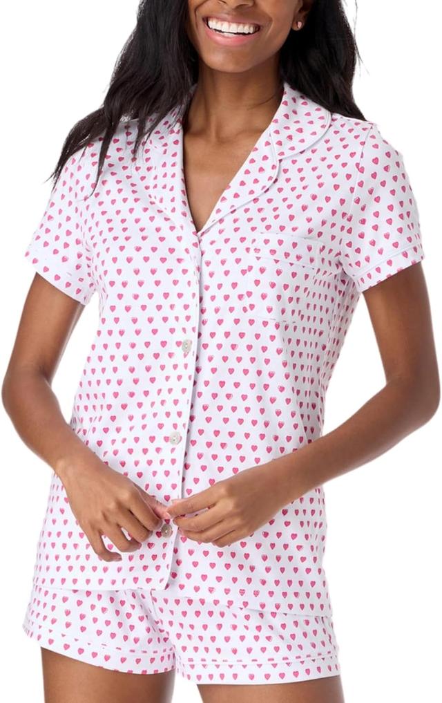Product image of Womens Pajamas Set, 2PCS Button Down Vacation Monkey Beach Shorts Set Y2k Loungewear Pjs for Birthday Valentines Gift