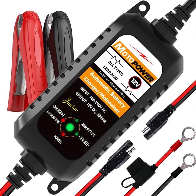 Product image of MOTOPOWER MP00205A 12V 800mA Automatic Battery Charger, Maintainer, Trickle and Desulfator