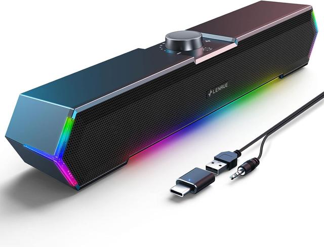 Product image of LENRUE G11 Computer Speakers for Desktop, Touch Lights PC Speakers with Surge Clear Sound, USB C/USB Powered for Computer Desktop PC Laptop Monitor