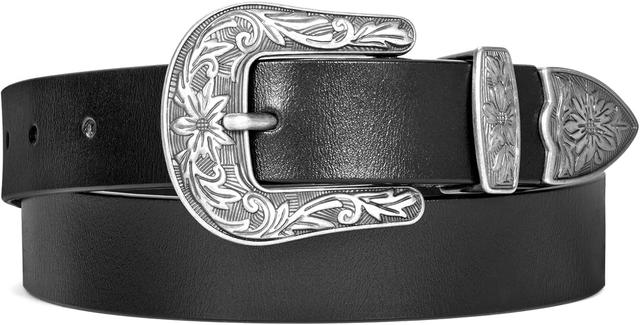 Product image of XZQTIVE Women Western Leather Belt Vintage Country Belts For Cowgirl Jeans Dresses Ladies Concho Belt With Turquoise Buckle