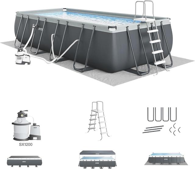 Product image of Intex 18' x 9' x 52" Ultra XTR Rectangular Frame Swimming Pool Set with Pump - Above Ground Backyard Large Rectangle Pool with 45-Inch Deep Water