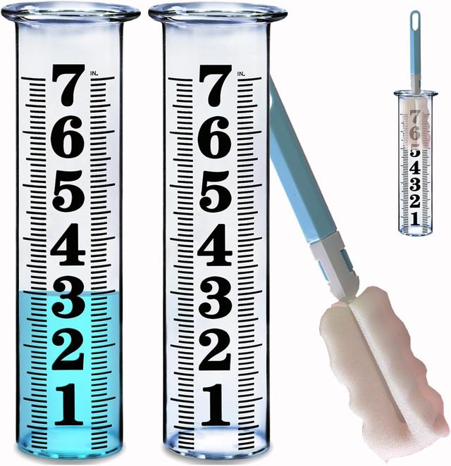 Product image of 7 Inch Plastic Rain Gauge Replacement Tube, Upgrade Freeze Proof Outdoor Rain Gauges Replacement Plastic Tube for Garden Yard Lawn, Crack Resistance Tube Best Rated, 2 pcs Tubes with 1 Clean Brush