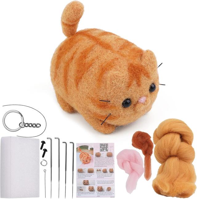 Product image of QMNNMA Needle Felting Kit, Animals Needle Felting Set, DIY Wool Felt Materials Set with Felting Tool and Instruction for Needle Felting Craft Project and DIY Handmade