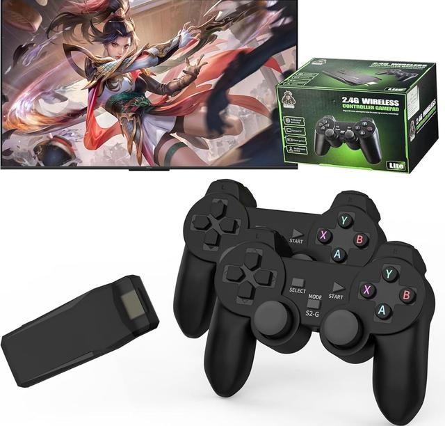 Product image of LINIREAU Retro Game Stick - Revisit Classic Games with Built-in 9 Emulators, 20,000+ Games, 4K HDMI Output, and 2.4GHz Wireless Controller for TV Plug and Play (64 G)