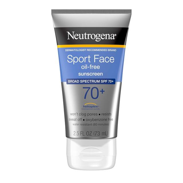 Product image of Neutrogena Sport Face Sunscreen SPF 70+, Oil-Free, 2.5 fl oz, Sweat & Water-Resistant, Broad-Spectrum UVA/UVB, Nourish & Restore Skin Balance, Oxybenzone Free Sunscreen For Face