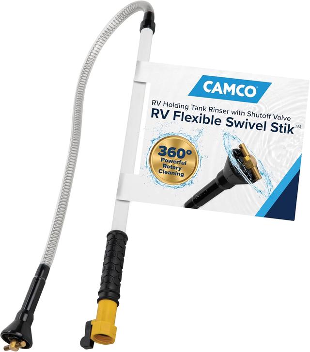 Product image of Camco Camper/RV Holding Tank Swivel Stik Rinser - Features Powerful Rotary Cleaning Action & 34-Inches of Flexible Reach - Easy-to-Use RV Black Tank Cleaner (40074)