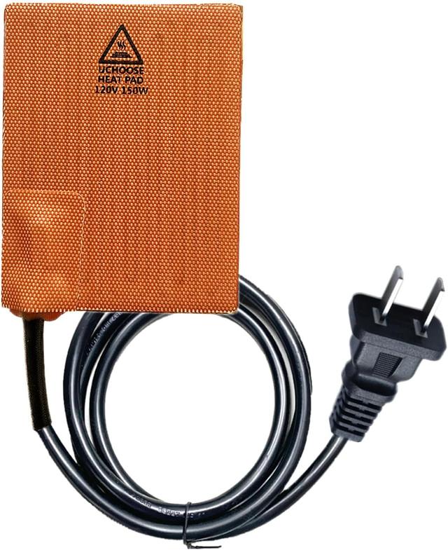 Product image of Silicone Engine Heated Pad 100X130mm, 120V Engine Heater Pad, 150W Adhesive Flexible Heating Pad for Car Oil Pan/Tank type, Built-in Thermostat, for Metal Surface only, Quick Heating