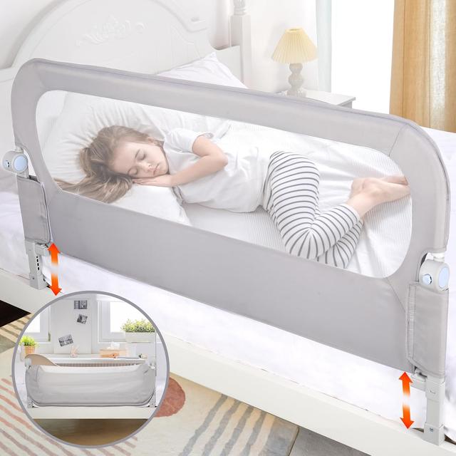 Product image of Baby Bed Rail Guard for Toddlers - 47" Toddler Bed Side Rails for Twin, Full, Queen Bunk Size Bed Swing Down Bedrail Extral Tall Child Safety Side Railing Guards for Kids