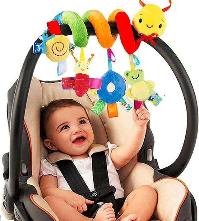 Product image of FPVERA Spiral Car Seat & Stroller Activity Toy - Baby Sensory Toys Soft Hanging Toys for Babies 0-12 Months Boys Girls Carseat Crib Stroller, with Ringing Bell, Music
