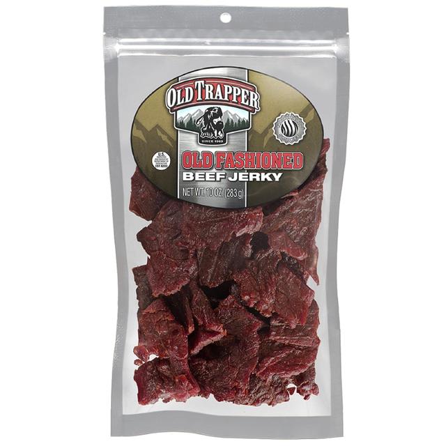 Product image of Old Trapper Beef Jerky, Old-Fashioned 10-Ounce Bag, Tender Meat Snacks for Lunches or Between Meals, 11 Grams of Protein, Zero Grams of Fat, and 70 Calories per Ounce (Pack of One)