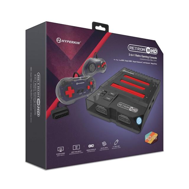 Product image of Hyperkin RetroN 3 HD 3-in-1 Retro Gaming Console for NES, Super Famicom, and Genesis/Mega Drive (Space Black), M03888-SB - Sega Genesis