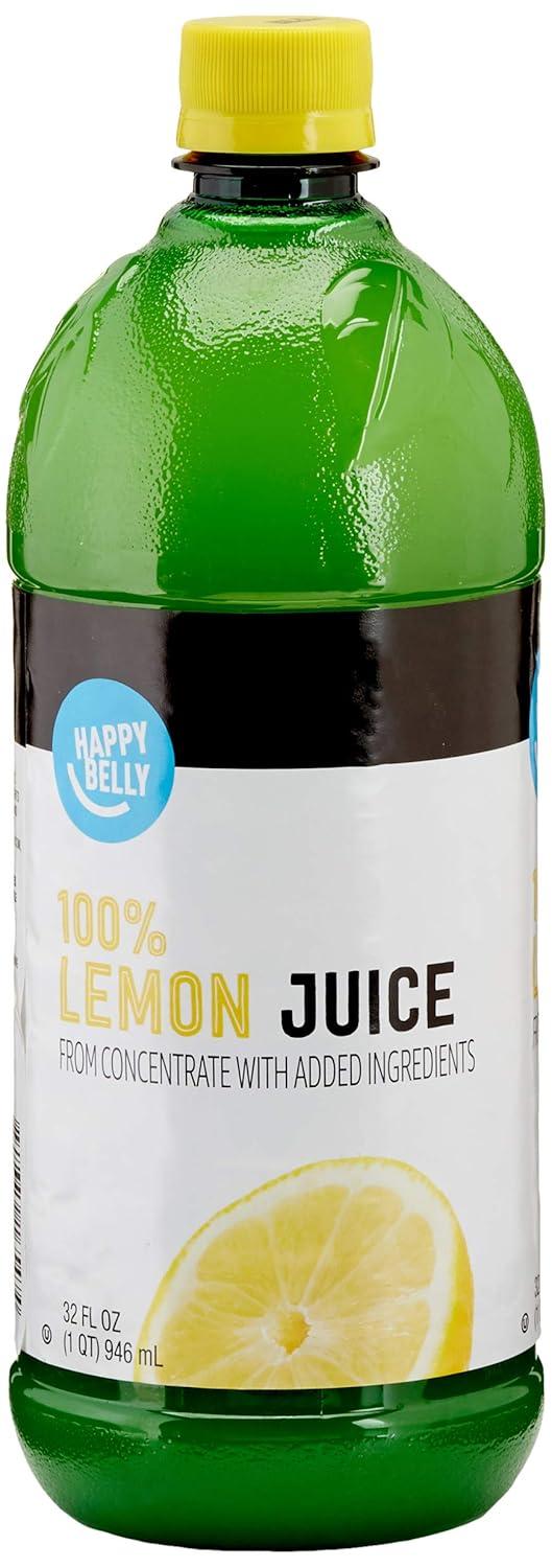 Product image of Amazon Brand - Happy Belly 100% Lemon Juice, Bottle, 32 fl oz (Pack of 1)