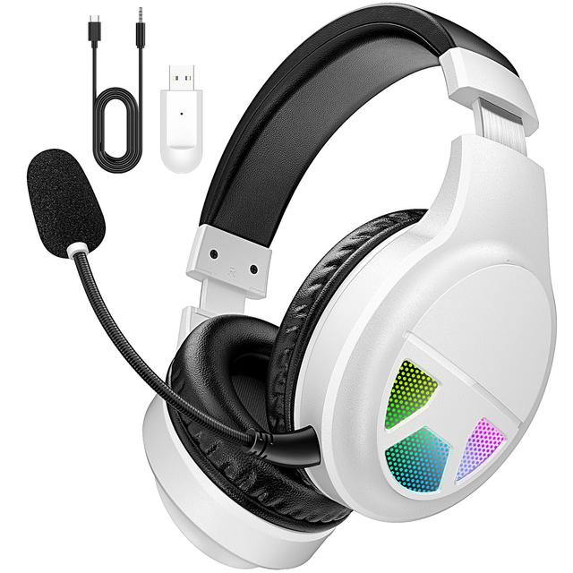 Product image of WiseWing 2.4GHz Wireless Gaming Headset for PC, PS5, PS4, Switch, USB Gaming Headphones with Noise Canceling Microphone, Bluetooth 5.4, RGB Lights, 60H Battery Headsets for Mac, Laptop, Mobile