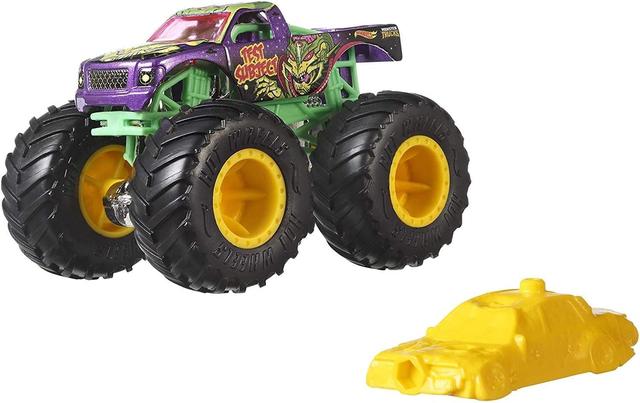 Product image of Hot Wheels Monster Trucks Set, 1 Toy Truck in 1:64 Scale & 1 Crushable Car, Vehicle Play for Kids & Collectors (Styles May Vary)