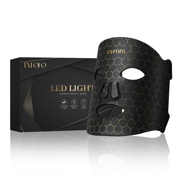 Product image of Led Face Mask Light Therapy, Red Light Therapy for Face, 7-1 Colors LED Facial Skin Care Mask, Black
