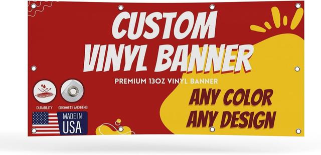Product image of Personalized Custom Vinyl Banner Printing Indoor or Outdoor use Printed Business Event Birthday Party Large Custom Vinyl Banner for Party Decoration