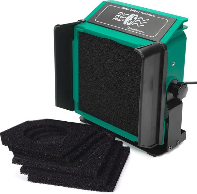 Product image of YIHUA 948DQ-I Solder Fume Extractor Fan Solder Smoke Absorber Remover Tiltable Angle with 8 Extra Fan Filters for Soldering Wood Burning and more