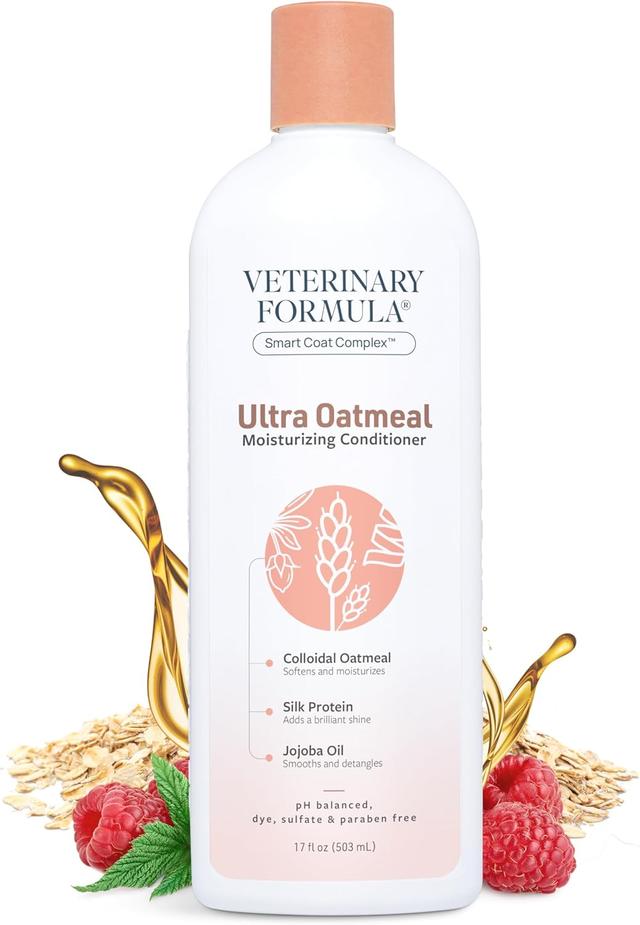 Product image of Veterinary Formula Smart Coat Complex Ultra Oatmeal Moisturizing Conditioner for Dogs, 17 Fl oz – with Colloidal Oatmeal & Jojoba – Leaves Coat Soft, Shiny, Hydrated, Strong, with Long-Lasting Scent